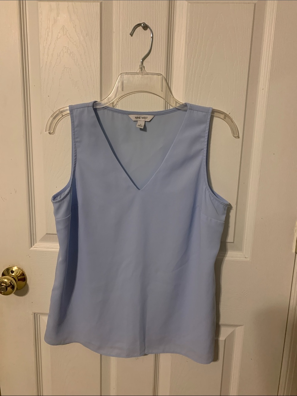 Nine West Hydrangea Blue V-Neck Sleeveless Camisole  - size S